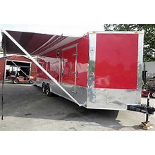 Enclosed Trailer 8.5'X24' Red - ATV Car Bike Equipment Hauler Storage