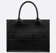 DIOR - Medium Dior Book Tote Black Calfskin (36 X 27.5 X 16.5 Cm) - Women