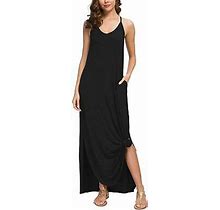 Grecerelle Women's Summer Casual Loose Dress Beach Cover Up Long Cami Maxi Dress