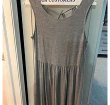 Old Navy Dresses | Casual Gray Summer Midi Dress | Color: Gray | Size: S