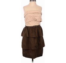 French Connection Casual Dress - Party Strapless Sleeveless: Brown Dresses - Women's Size 6