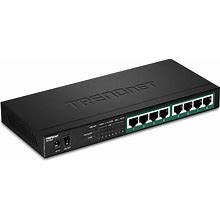 Trendnet 8-Port Gigabit Poe+ Switch, 120W Poe Power Budget, 16Gbps Switching Capacity, IEEE 802.1P Qos, DSCP Pass-Through Support, Fanless, Wall