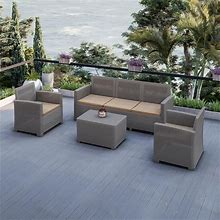 Alta All Weather Faux Rattan 5 Person Seating Set With Cushions