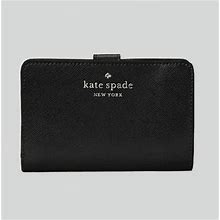 Black Kate Spade New York Staci Compact Bifold Wallet Saffiano Medium