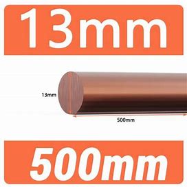 Solid Copper Round Stock Bar Rod Ia 8mm 10 12 13 14 15 16 18mm / Long