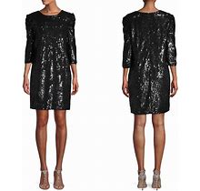 L'agence Dresses | L'agence Sarah Sequin Shift Mini Dress Size 0 New | Color: Black | Size: 0