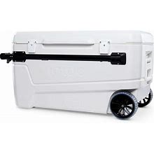 Igloo 110 Qt Glide Pro Portable Large Ice Chest Wheeled Cooler, White