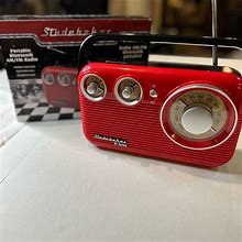 Studebaker Portable Bluetooth Am/Fm Radio | Color: Black/Red | Size: Os