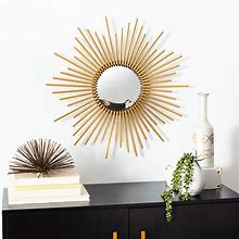 Safavieh Home Rosaland Gold Foil Sunburst 24-Inch Decorative Accent Mirror
