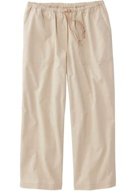 Women's Sunwashed Canvas Pants, Straight-Leg Crop Coastal Tan Small, Cotton | L.L.Bean