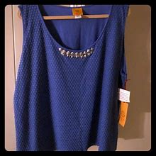 Ruby Rd. Tops | Blue Dress Tank Embellished Neck Nwt Ruby Road 3X | Color: Blue | Size: 3X