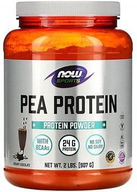 NOW Foods, Sports, Pea Protein Powder, Creamy Chocolate, 2 Lbs (907 G), NOW-02133