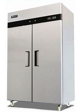 Migali C-2R-HC Competitor Series 51 7/10" 2 Section Reach In Refrigerator, (2) Left/Right Hinge Solid Doors, 115V, Silver