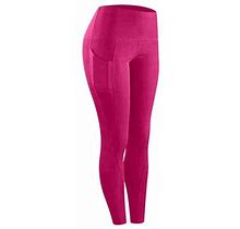 Ersazi Plus Size Pants For Women Leggings For Women Tummy Control, Workout Leggings For Women 4 Way Stretch In Clearance Hot Pink M
