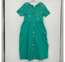 Mark Fore & Strike Embroidered Maxi Dress Size Small Green Colorful
