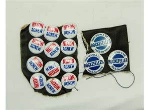 Vintage Nixon, Agnew, Rockefeller Political Campaign Pin-Back Buttons Buttons