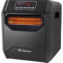 Lifesmart Lifepro 1500 Watt High Power 3 Mode Programmable Space Heater With 6 Quartz Infrared Element, Remote, And Digital Display For Large Room,