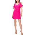 Msk Dresses | Msk Womens Pink Stretch V Neck Short Party Shift Dress Petites Ps | Color: Pink | Size: S