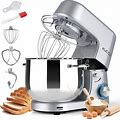 8.5 QT Double Handle KUCCU Stand Mixer, 6 Speed With Pulse Electric Kitchen Mixer, 660W Tilt-Head Food Mixer With Dishwasher-Safe Dough Hook, Flat