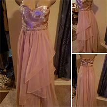 Sequin Hearts Dresses | Mauve Strapless Sequin Dress Prom/Wedding | Color: Pink | Size: 8
