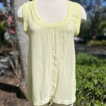 Anthropologie Cloth And Stone Yellow Tank Top Size S Semi Sheer Trend