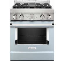 Kitchenaid 30 in. 4.1 Cu. Ft. Smart Commercial-Style Gas Range With Self-Cleaning And True Convection In Misty Blue