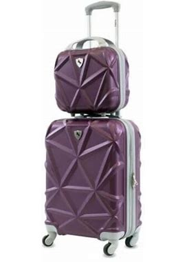 Amka Gem 2-Pc. Carry-On Hardside Cosmetic Luggage Set - Purple
