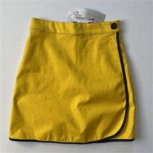 Frances Valantine Skort Size 0 Yellow Stretch Cotton Scooter Skirt