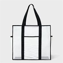Mesh Tote Handbag - Shade & Shore White/Black