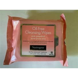 NEW! Neutrogena Oil-Free Pink Grapefruit Cleansing Wipes, 25 Wipes/Pack