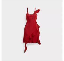 Coach Mini Ruffle Dress - Women's - Red - Size 2