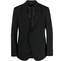 Giorgio Armani Rhinestone-Embellished Single-Breasted Blazer - Black