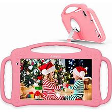 Azeyou 7 Inch Android 11.0 Tablet For Kids, 2GB RAM 32GB ROM Toddler Tablet With Bluetooth, Wifi, Dual Camera, Shockproof Case, Kids Apps Pre-Installed, Parental Control, K10 Tablet Pink