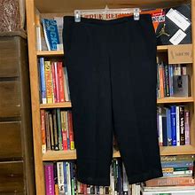 Koret Pants & Jumpsuits | Koret-Womens Black Pull-On Stretch Waistband Crop Dress Pants | Color: Black | Size: 12