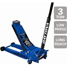 Daytona 3 Ton Long-Reach Low-Profile Professional Floor Jack With RAPID PUMP, Blue