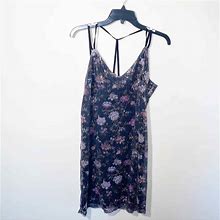 Abound Black Floral Sequin Sleeveless Dress Size Small