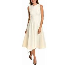 Vince Womens Paneled Midi Dress, 10, White