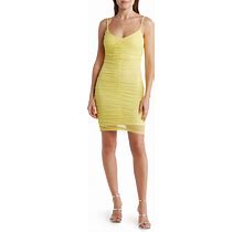 Bebe Ruched Knit Slip Dress In Yellow At Nordstrom Rack, Size Large