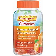 Emergen-C Immune Support Vitamin C Orange Tangerine & Raspberry 750 Mg - 45 Gummies