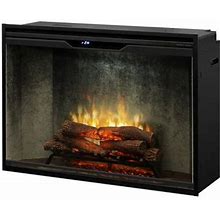 Dimplex Revillusion Built-In Electric Firebox Weathered Concrete Interior W/ Front Glass Panel In Black | 43.25" W X 31" H X 12.12" D | Wayfair