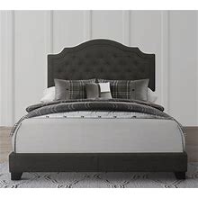 Sleepy's King Bed Set | Dark Gray | Harley Upholstered Bed
