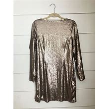 Kardashian Kollection Dresses | Nwt Kardashian Kollection Gold Sequin Shift Dress | Color: Gold | Size: L