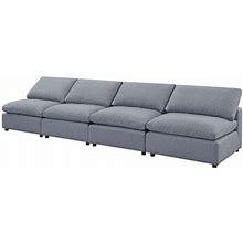 DELTA FURNITURE 155.9" Sofa Linen In Gray | 31.5 H X 155.9 W X 39 D In | Wayfair 73A0086be80ce88abfe6faee56b67789