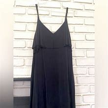 Anthropologie Dresses | Anthropologie - Eri + Ali - Cute Flirty Faux Suede Midi Dress | Color: Black | Size: Xl