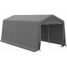 Outsunny 20' X 10' Carport Portable Garage, Heavy Duty Storage Tent, Patio Storage Shelter, Anti-UV PE Cover And Double Zipper Doors