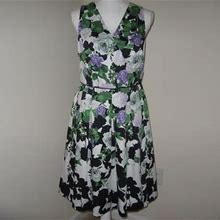 Talbots Floral Print Pleated Dress For Woman Size Petites 6P $189