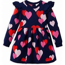 Janie And Jack Baby Girl's, Little Girl's & Girl's V-Day Heart Sweater Dress - Navy Blue - Size 12
