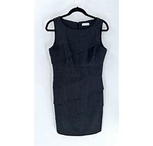 Women's Calvin Klein Black Tiered Sheath Dress Size 6