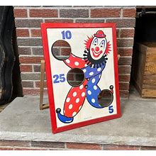 Vintage Clown Bean Bag Toss Carnival Game - American Visual Aids Brooklyn NY - Antique Toy Games Clown Graphic