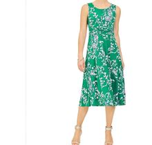 Jessica Howard Dresses | Jessica Howard Sleeveless Ruched Waistband Dress 12 | Color: Green/White | Size: 12